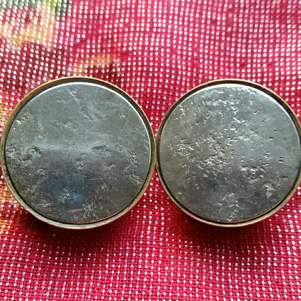 Vintage Marjorie Baer Modernist Minimalist Brutalist Tri Metal Clip Earrings